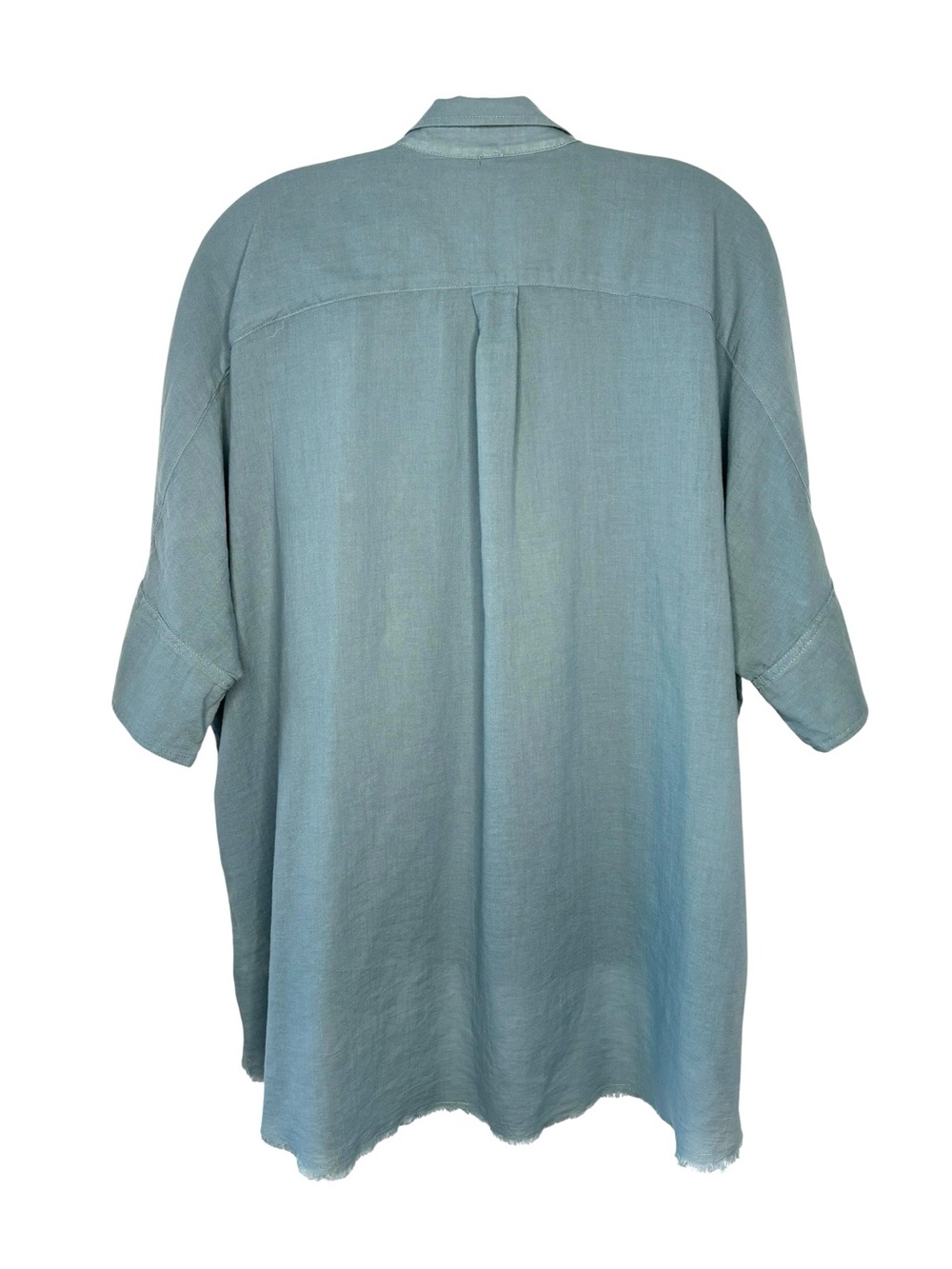 Free People We The Free ‘Made For Sun’ linen oversized shirt faded denim, Small - Picture 3 of 8